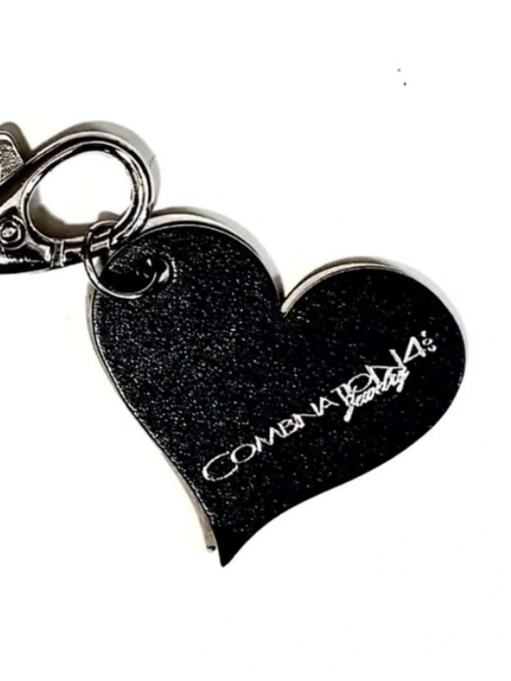 NEW - Black Star Accent Leather Keychain w Inspirational Words: Love